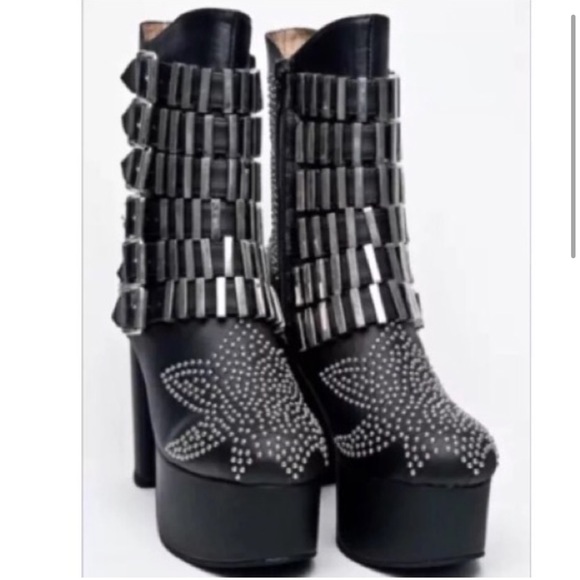 Jeffrey Campbell Hell Yes Black Studded Boots - Picture 5 of 7
